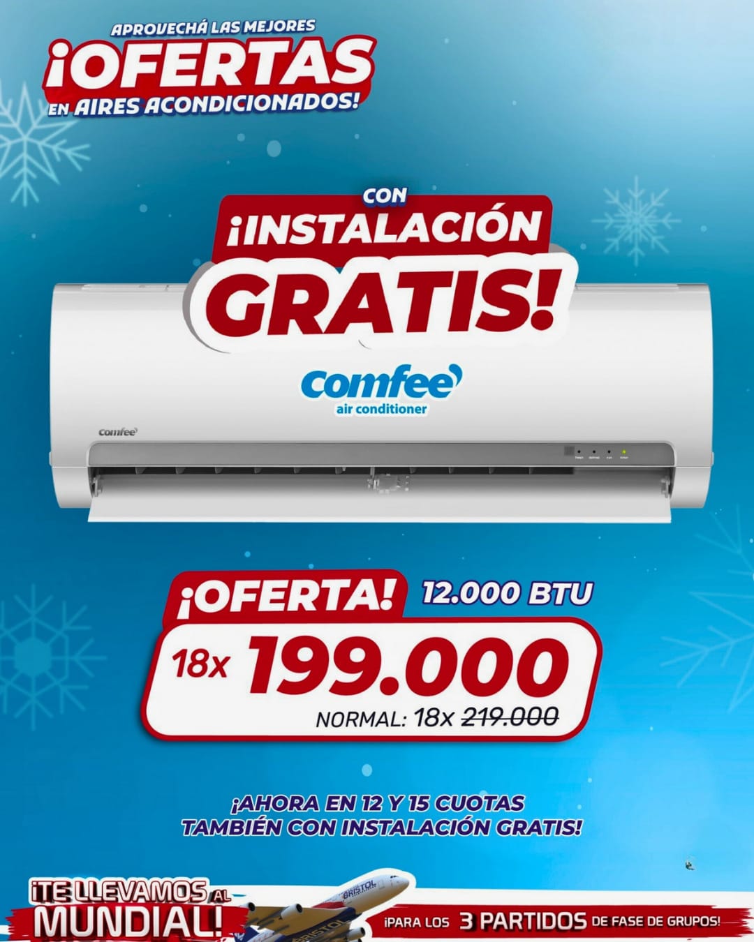 Aires Acondicionados a cuotas con instalación gratis+ sorteos exclusivos. Envíos a todo Paraguay